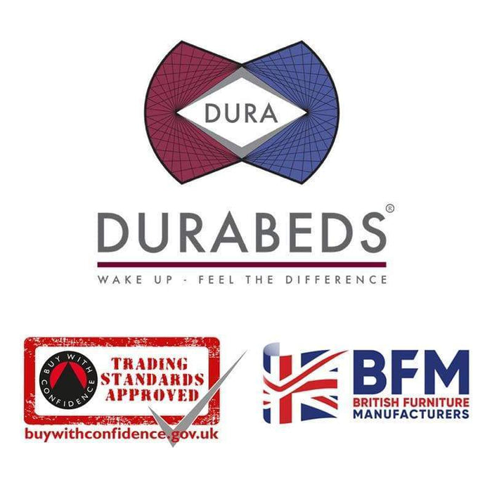 Dura Beds logo and trade standard logos